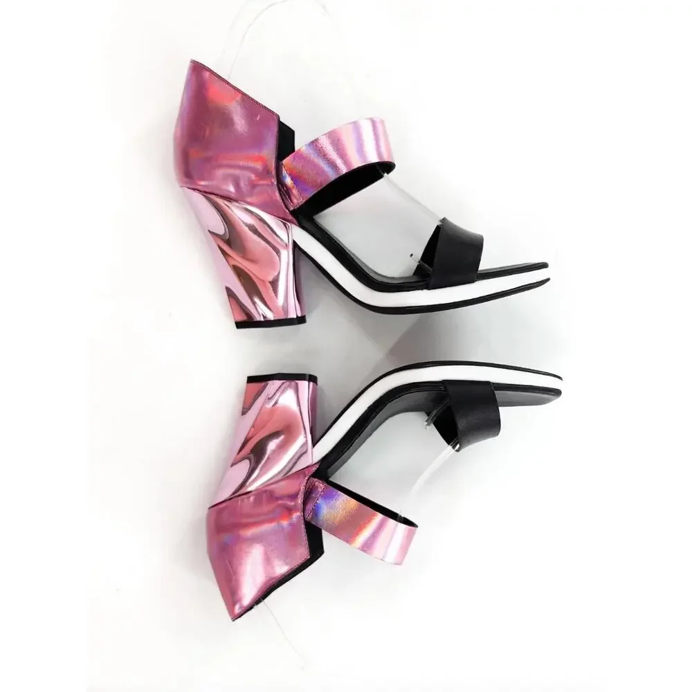 MISSONI Iridescent Pink Faceted D'Orsay Heels New Floor Model Sz 39 8.5 NWT - Picture 5 of 11
